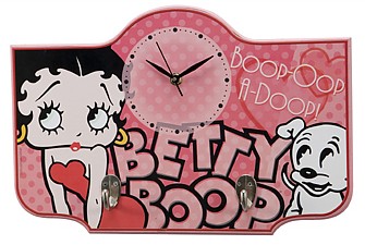 Betty Boop Wooden Wall Clock With Hooks - 
10589