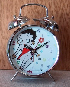 Betty Boop Flowers Twin Bell Alarm Desk Clock - 
BB-C13
