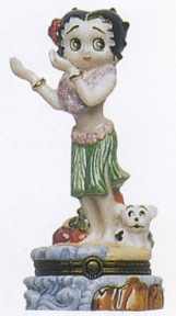 Betty Boop Hula Dancer Porcelain Clasp Box - 
BBL07