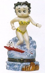 Betty Boop Surfer Porcelain Clasp Box - 
BBL10