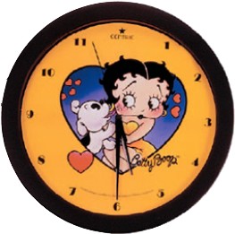 Betty Boop Heart With Yellow Background Wall Clock - 
HWCBBHY