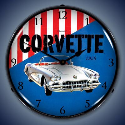 1958 Corvette Lighted Wall Clock - 
1958CORVETTE
