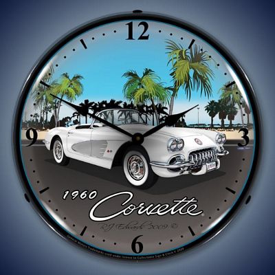 1960 Corvette Lighted Wall Clock - 
1960CORVETTE