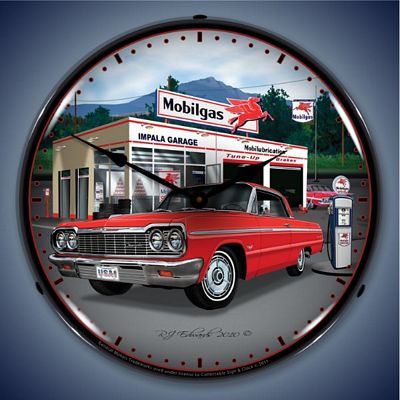 1964 Impala Mobilgas Garage Lighted Wall Clock - 
1964IMPALAGARAGE