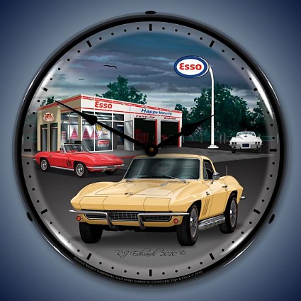 1965 Corvette Lighted Wall Clock - 
1965CORVETTE