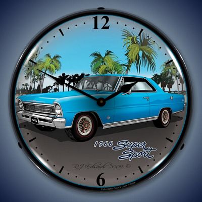 1966 Nova Super Sport Lighted Wall Clock - 
1966NOVA