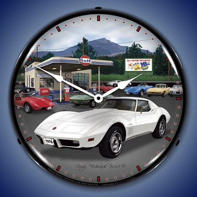 1976 Corvette Lighted Wall Clock - 
1976CORVETTE