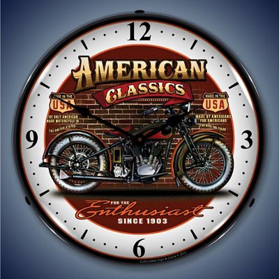American Classic Motorcycle Lighted Wall Clock - 
AMERICANCLASSICBIKE