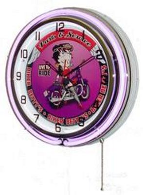 Betty Boop Biker Double Neon Wall Clock - 
BETTYBOOPBIKER
