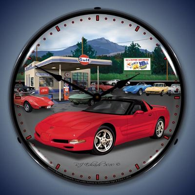 C5 Corvette Gulf Gasoline Lighted Wall Clock - 
C5GULF