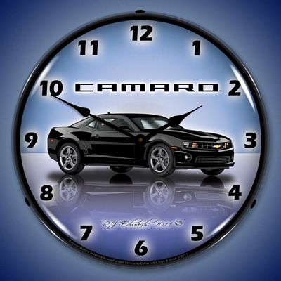 Camaro G5 Black Lighted Wall Clock - 
CAMAROG5BLACK