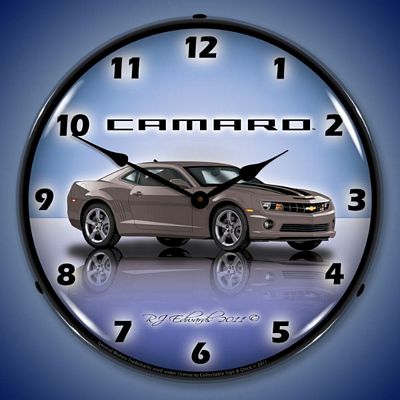 Camaro G5 Cyber Grey Lighted Wall Clock - 
CAMAROG5CYBERGREY