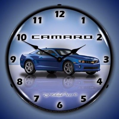 Camaro G5 Imperial Blue Lighted Wall Clock - 
CAMAROG5IMPERIALBLUE
