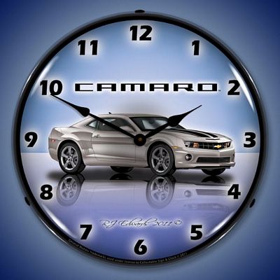 Camaro G5 Silver Ice Lighted Wall Clock - 
CAMAROG5SILVERICE