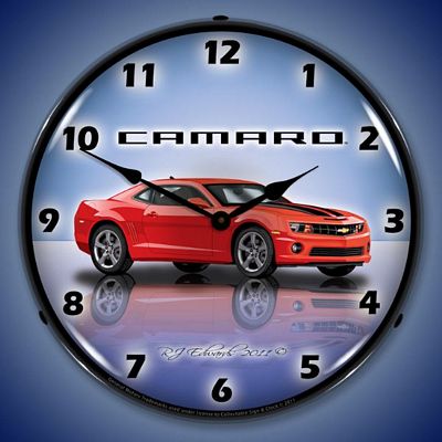 Camaro G5 Victory Red Lighted Wall Clock - 
CAMAROG5VICTORYRED