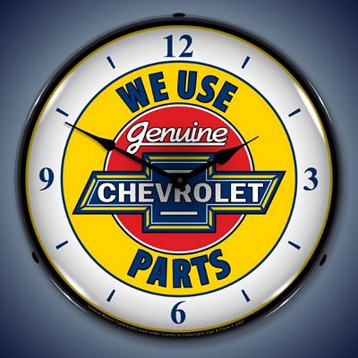 Chevrolet Genuine Parts With Numbers On Face Lighted Wall Clock - 
CHEVROLETGENUINEPARTS2