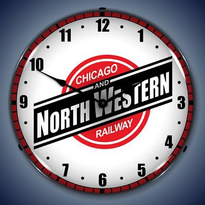 Chicago And North Western Railway Lighted Wall Clock - 
CHICAGONORTHWESTERNRAILROAD