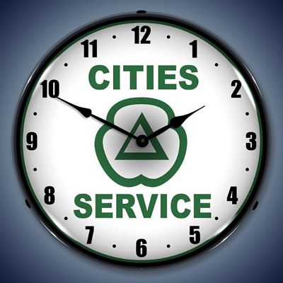Cities Service Lighted Wall Clock - 
CITIES