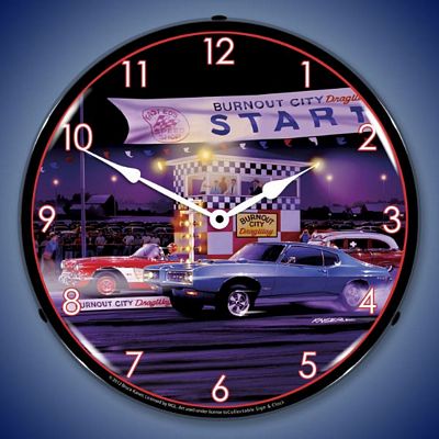 Bruce Kaiser Drag City Lighted Wall Clock - 
DRAGCITY