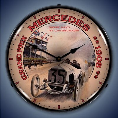Grand Prix Mercedes Benz Lighted Wall Clock - 
GRANDPRIXMERCEDES