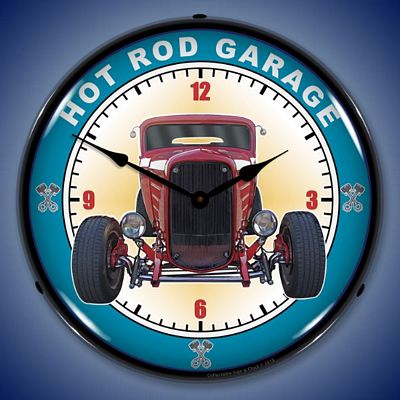 Hot Rod Garage Lighted Wall Clock - 
HOTRODGARAGE