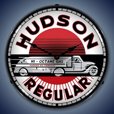 Hudson Gasoline Lighted Wall Clock - 
HUDSONGAS