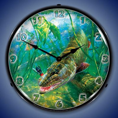 In The Thick Of It  Muskie By Mark Susinno Lighted Wall Clock - 
INTHETHICKOFIT