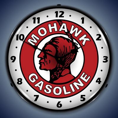 Mohawk Gasoline Lighted Wall Clock - 
MOHAWK