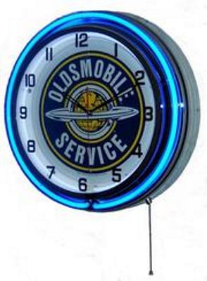 Oldsmobile Service Double Neon Wall Clock - 
OLDSMOBILESERVICE