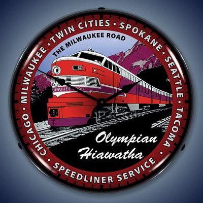 Olympian Hiawatha Train Lighted Wall Clock - 
OLYMPIANHIAWATHATRAIN