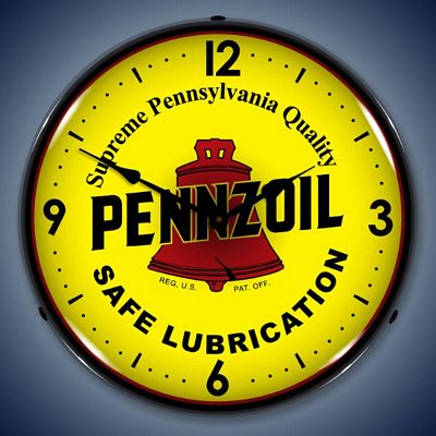 Pennzoil Motor Oil Lighted Wall Clock - 
PENNZOIL