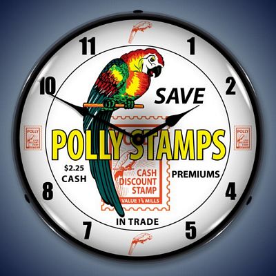 Polly Stamps Lighted Wall Clock - 
POLLYSTAMPS