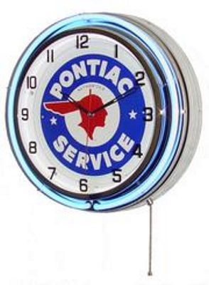 Pontiac Service Double Neon Wall Clock - 
PONTIACSERVICE