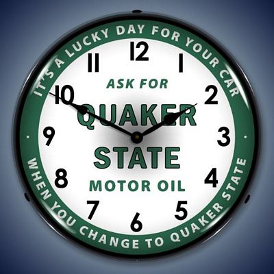 Quaker State Motor Oil Lighted Wall Clock - 
QUAKERSTATE