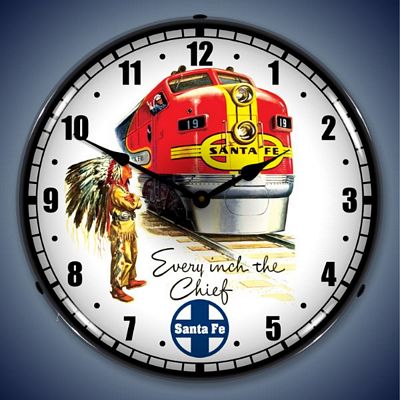Santa Fe Chief Lighted Wall Clock - 
SANTAFECHIEF