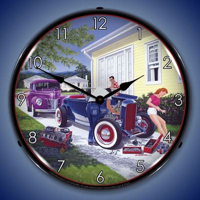Bruce Kaiser Shade Tree Mechanic Lighted Wall Clock - 
SHADETREEMECHANIC
