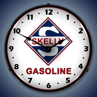 Skelly Gasoline Lighted Wall Clock - 
SKELLY
