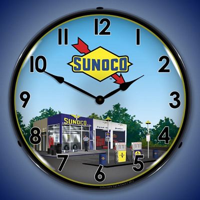 Sunoco Gas Station Lighted Wall Clock - 
SUNOCOGASSTATION