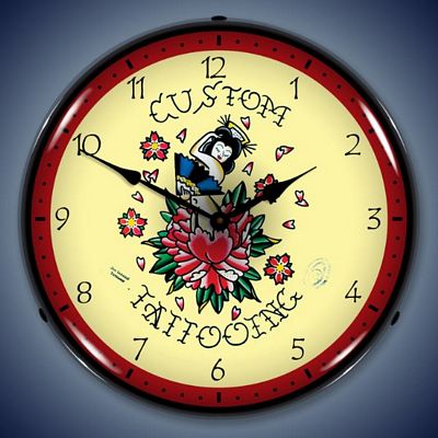 Custom Tattooing Rose Lighted Wall Clock - 
TATTOOROSE