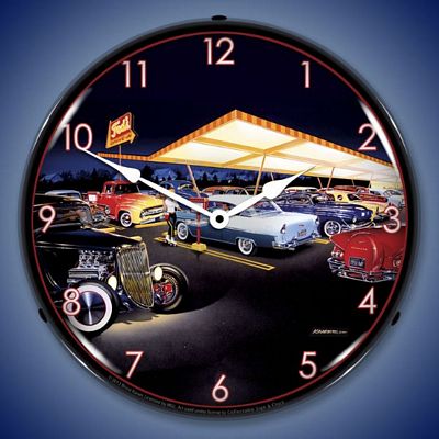 Bruce Kaiser Teds Drive In Lighted Wall Clock - 
TEDSDRIVEIN