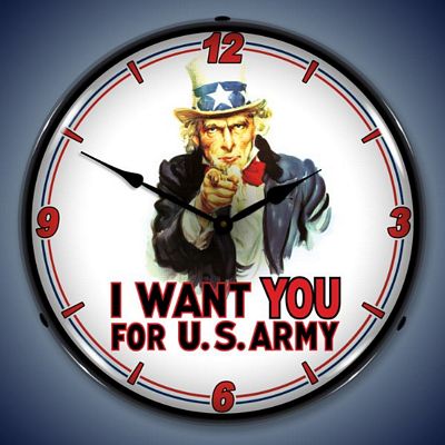 Uncle Sam U.S. Army Lighted Wall Clock - 
UNCLESAM