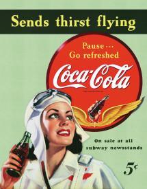Coca-Cola Sends Thirst Flying Tin Sign - 
1045