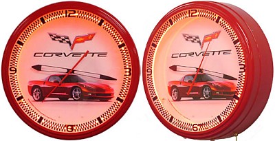 Corvette C6 Red Neon Wall Clock - 
CORVETTEC6REDNEON
