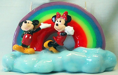 Mickey And Minnie Mouse Rainbow On A Cloud Candle - 
RC02