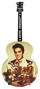 Elvis Presley Teddy Bear Musical Guitar Shaped Figurine - 
18303