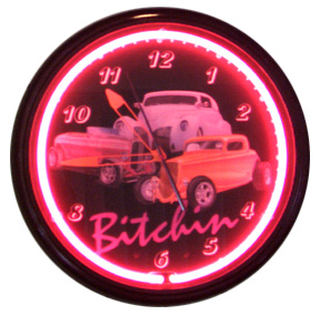 Bitchin 3 Cars Neon Wall Clock - 
BITCHIN3CARS