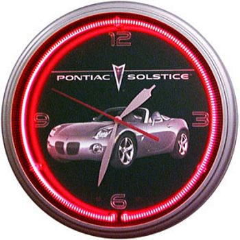 Pontiac Solstice Silver Neon Wall Clock - 
PONTIACSOLSTICESILVER