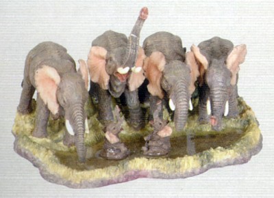 Elephant Herd By Water Figurine - 
23310