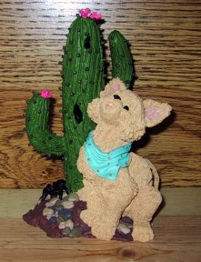 Coyote And Cactus Figurine - 
257265