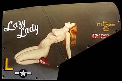 P-38 Lazy Lady Aluminum Aircraft Nose Art Panel - 
P38LL